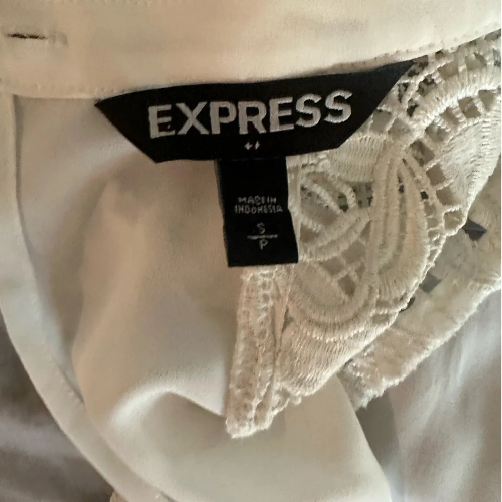 Express White Lace Detail‎ Blouse